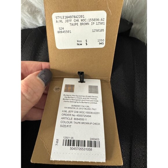 Burberry Jeff Check Canvas Backpack With Zip Closure & Front Pocket - Picture 11 of 16